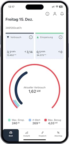 powerfox smartes Stromzählerauslesegerät (poweropti) und Energiemanagementsystem - Wifi -basiert - Livedaten für Energieverbräuche per App - Einfache Installation – Smarthome-fähig
