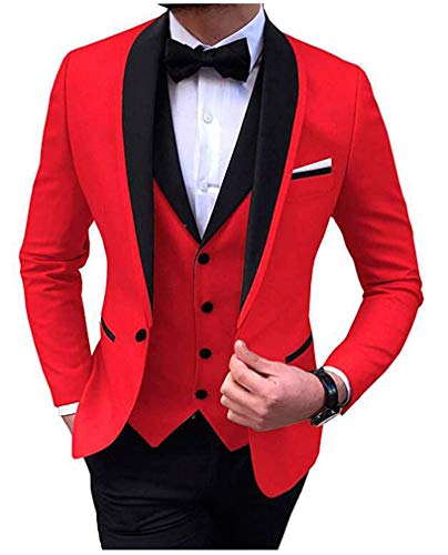 Men's Regular Fit One Button Suits Shawl Lapel Blazer Pants Formal Suits Wedding Suits for Men
