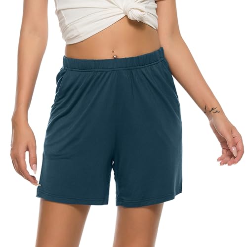Image of JINSHI Womens Pajama Shorts Soft Comfortable Lightweight Elastic Drawstring Modal Pajama Bottoms Lounge Shorts with Pockets