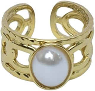 Wide Stainless Steel Ring With Special Design For Girl - Gold - 80 - Free Size