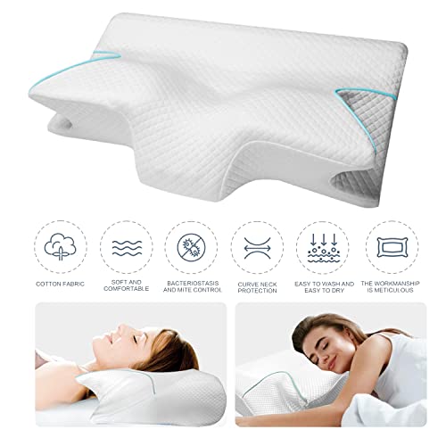 Cervical Pillow For Neck Pain Relief, Shoulder Pain Pillow,Hollow Design Odorless Memory Foam Pillows With Cooling Case, Orthopedic Bed Pillow For Sleeping, Side Back Stomach Sleepers Pillows #TOP5