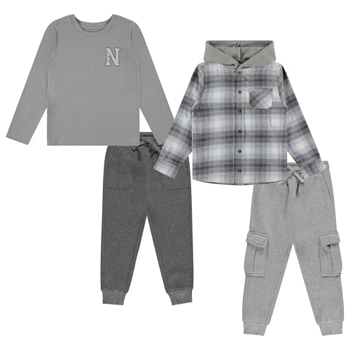 Image of STITCH & STONE Boys 4 Pack Wardrobe Outfit Stylish and Comfortable Clothes for Boys