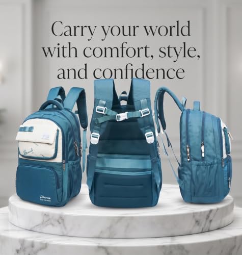Image of ADSON kawaii Girls Travel School Bag|Backpack Of Large Capacity Aesthetic Stylish Girls Korean Laptop Bag Rucksack for School |College Bags Cute Bookbag for Teens Water Resistance 18 Inches