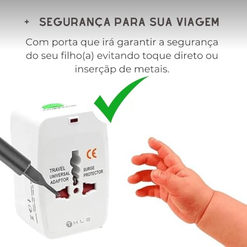 Kit 2 Adaptadores Tomada Universal Internacional, Adaptador Portátil 110/220V Bivolt Para Viagens EU