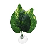 CAPASTEC Betta Fish Leaf, Natural Habitat Simulation for Betta Spawnings Grounds, Betta Spawnings Leaves, Resting Bed, Double Leaves, Dark Green