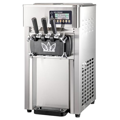 Furvveerr Máquina de Helado Suave de 3 Sabores Máquinas de helado y Yogur Helado Máquina Comercial de Helados Blandos Adecuado para Bares,Cafeterías,Tiendas de Té con Leche