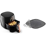 Philips HD9860/90 Airfryer XXL Smart Sensing - das Original (2225 W, Heißluftfritteuse, 1400g) schwarz/rosegold & Grill-Kit HD9951/00 Grillrost & Spieße für Philips Airfryer XXL
