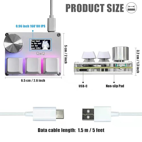 Image of SayoDevice OSU O3C Rapid Trigger Hall Switches Magnetic Linear Switches Keyboard with Knob and Screen,Copy Paste,Shotcut,Macro Hotswap Mini Keypad.