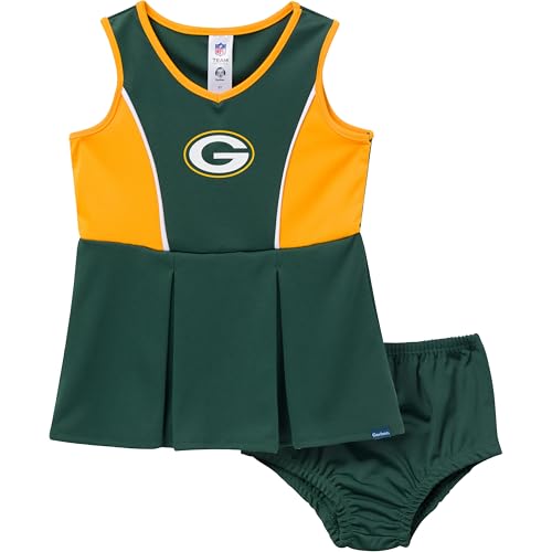 Gerber Toddler Girls' NFL Cheerleader Dress and Bloomer Set, Packers, 2T