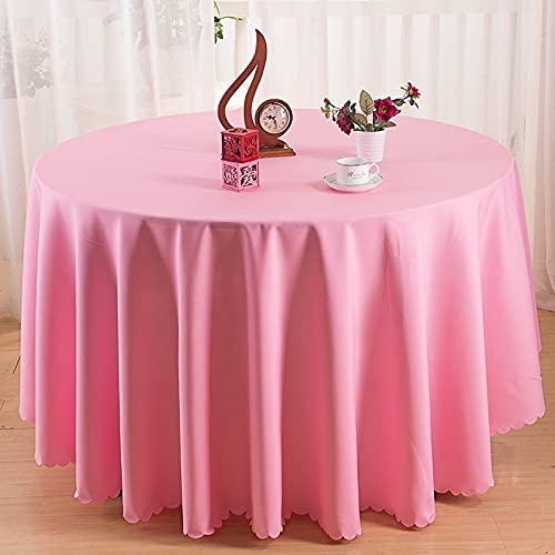 Nappe de table ronde rose 200cm pour décoration de banquet et salle à manger