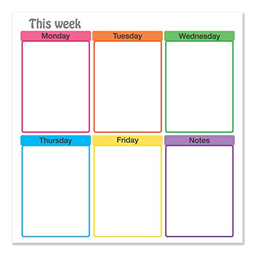 Geyer Instructional Products - 23" x 24" Weekly Blank Dry Erase Magnetic Calendar, This Week at a Glance Planner