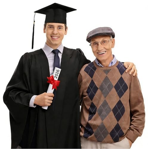 YEWCEP Graduation Hat, Unisex-Erwachsene Abschlusskappe, Abschlusshut mit Quaste, Verstellbar, für Abschlussfeiern von Studium, Uni, College, Abitur, Schule, Unisex (Schwarz)