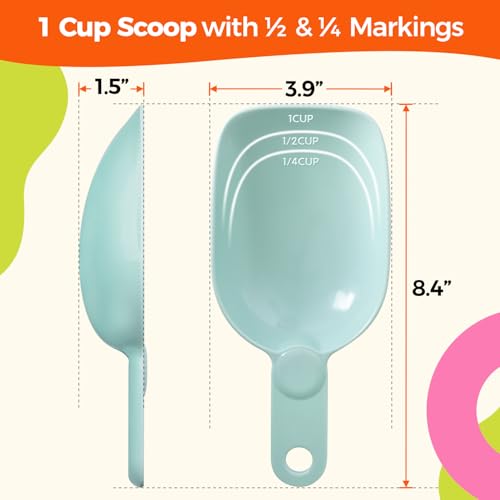 image for ComSaf Dog Food Scoop 1 Cup, One Cup Measuring Cup, Food-Grade Melamin