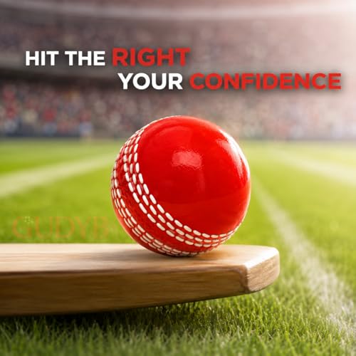 Image of T-20 Synthetic Cricket Ball Match Practice Training | Practice Cricket Ball | Wind Balls | Swing Ball | Indoor & Outdoor Street & Beach Cricket (Red, Pack of 1)