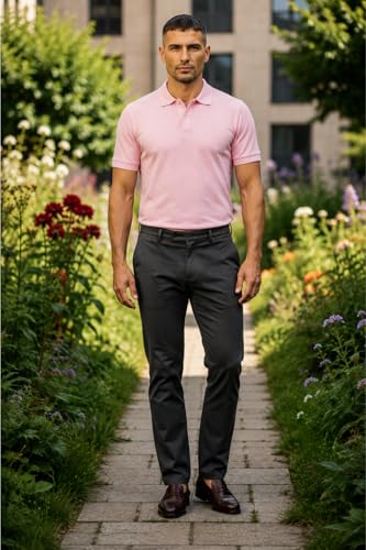 Image of Polo T-Shirt for Men | T Shirt for Man| Cotton Rich Solid Collar T-Shirt Shirt for Men| Premium Regular Fit Half Sleeve Polo Shirt Casual Wear
