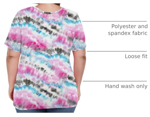 Image of ForHailey Women's Plus Size V Neck Tops Summer Short Sleeve T Shirt