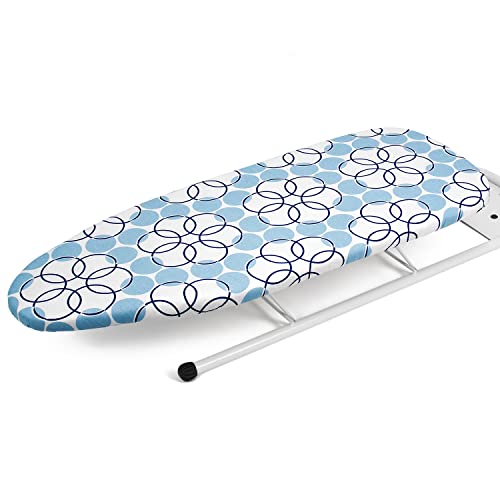 Duwee 12\"x32\" Cotton Replacement Table Top Ironing Board Cover Durable Thicken Felt Material Padding with Elastic Cord (Circle) - Thumbnail 5
