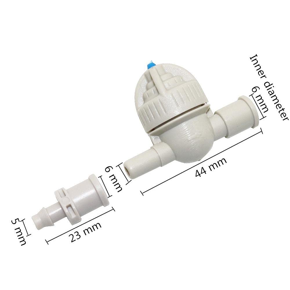 Adaptador de Conector de Manguera, 20 Juegos, Dispositivo Antigoteo Esférico de 6 Mm con Púas Individuales, Conector Recto, Kits Deua para Jardín, de Riego, Accesorios para Manguera