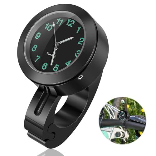 AOUZOVLI Reloj del Manillar Motocicleta Resistente Al Agua y Brillante,Reloj Moto Impermeable para Motocicletas,Bicicletas,Reloj Bicicleta Luminoso Diseño Resistente a Intemperie y a Prueba Golpes