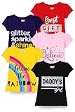 Kuchipoo Girls Regular Fit Half Sleeves Cotton T-Shirts (KUC-TSHRT-451, 4-5 Years, Multi-Colored)