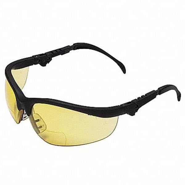 Image of Crews K3H10 Klondike Plus Magnifier Polycarbonate Bi-Focal Lens Glasses with Black Frame and 1.0 Diopter Clear Lens, 1-Pair | Black nylon frame, Nylon spatula temples, Half-frame design, Soft nose pads, Telescoping temples