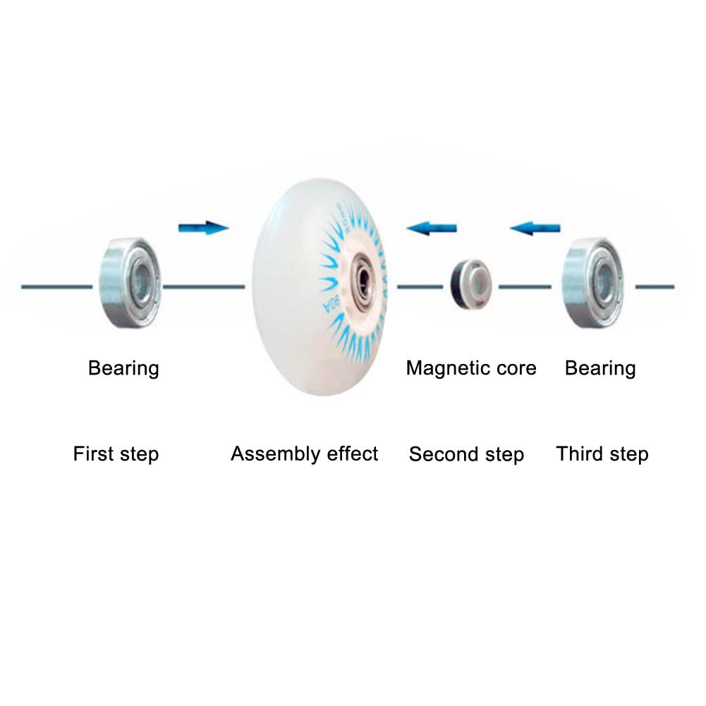 Luminous Skateboard Wheels 4 Uds 76/80mm Patinaje Luminoso Intermitente en línea Patines Zapatos Ruedas con