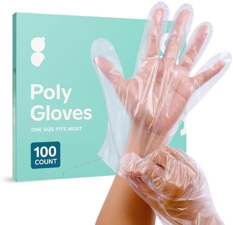 GUSTO Disposable Food Prep Plastic Poly Gloves [100 Count]