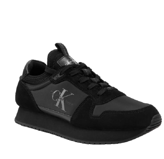 Calvin Klein Jeans Zapatillas para Hombre Runner Sneaker Sock Laceup de Nailon y Piel Deportivas
