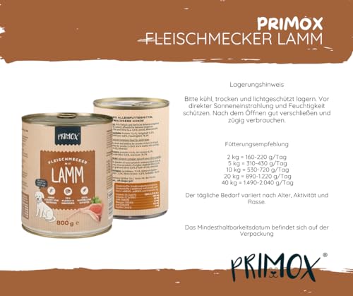 Primox | Lamm 2x6x800g | Sparpaket | Hundefutter