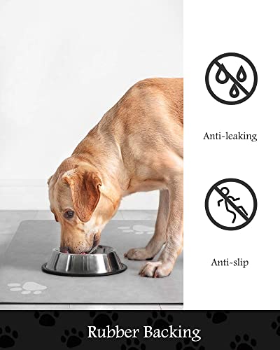 Image of Pet Feeding Mat - Absorbent Mat for Food and Water Bowl - Quick Dry Dog Water Dispenser - Pet Accessories Supplies for Messy Drinkers