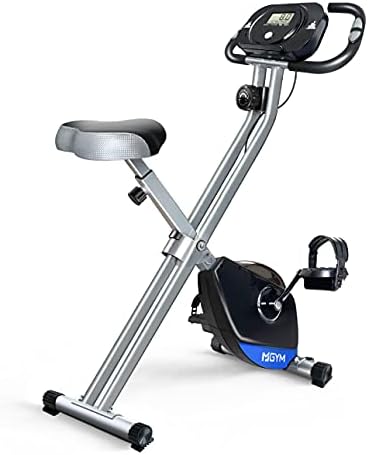 Foldable Exercise Bike, Solid X Frame Magnetic Resistance 300 lb Capacity Stationary Bikes Indoor Cycling for Home Gym