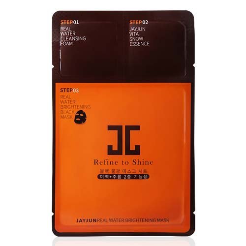 JayJun Real Water Brightening Black Facial Mask Pack 10Pcs/100% Authentic by JAYJUN