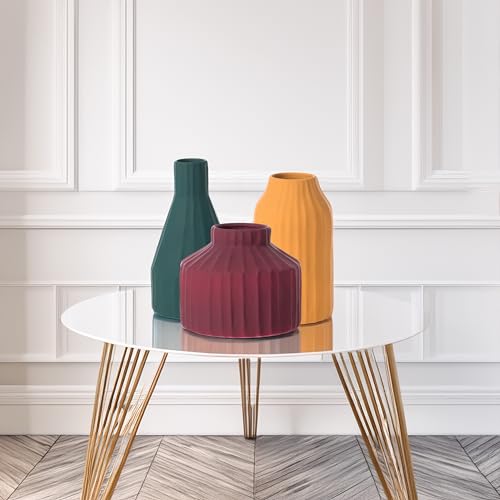 Conjunto de 3 detalhes modernos de decoração de casa de fazenda; decoração de sala de estar, vasos b