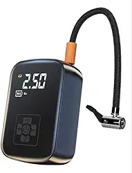 Compressor de Ar Portatil, Calibrador de Pneus Portatil, Bomba de Encher com Display Digital, Pré-sets de Pressão, Power Bank 6000mAh para Carros/Motos/Bicicletas e Bolas