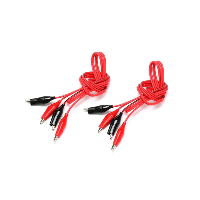 Image of 2 Groups 1M Alligator Clips Electrical, Insulated Test Leads for Precise Electrical Testing, Circuit Connection, Experiment - Durable and Multifunctional (Red & Black) line