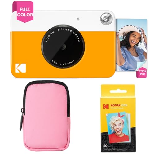 Appareil photo instantané KODAK Printomatic jaune pour créer vos stickers de voyage en voyage