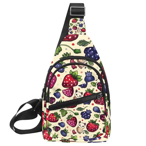 Mochila cruzada con correa ajustable y estampado textil exclusivo