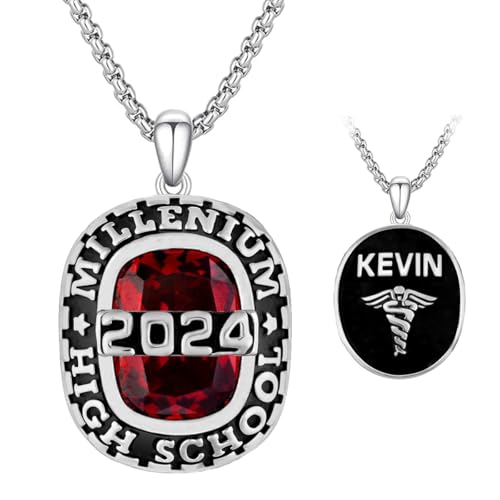 Custom Graduation Necklace 925 Sterling Silver Class Necklace Custom College High School Graduation Jewelry for Men Women