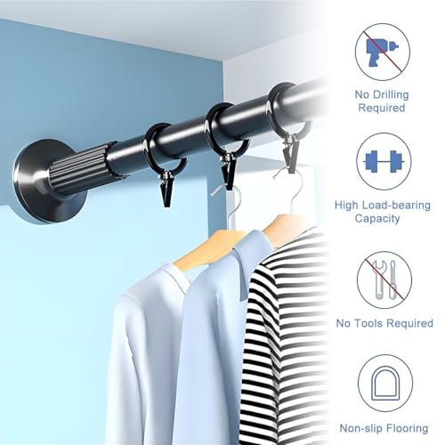 Tringle de douche réglable pour optimiser le rangement du placard de maison - 3