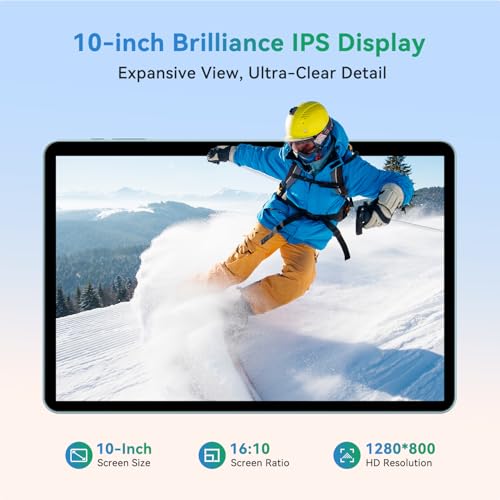 Image of SVITOO Android Tablet 10 Inch, Android 16 Tablet for Kids Adults, Octa-Core, 20GB RAM 128GB Storage 1TB Expandable, Dual Cameras 8MP 2MP, Split Screen, 6600mAh GPS Dual Speakers Face Unlock WiFi- Blue