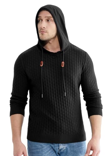 Askdeer Men's Pullover Sweater Long Sleeve Waffle Knitted Sweater Casual Soft Hoodie Pullover Sweater2