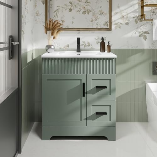 eclife 30" Bathroom Vanities Sink Combo with Painted Surface, Modern