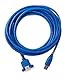 System-S USB 3.0 Kabel 5 m Typ A Stecker zu Buchse Schraube Adapter in Blau