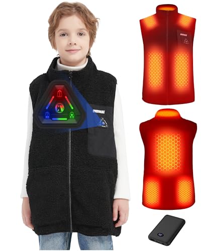 Image of Fleece Kids Heated Vest - Boys and Girls Lightweight Heating Jacket Coat, 2025 Upgraded 7.4V Battery Pack & Heating Element