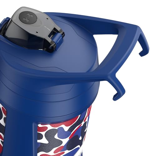 Image of Under Armour 32 oz Insulated Water Bottles - Sports Water Jug with Fence Hook, Leak Resistant for Baseball, Football & More, 32 oz Insulated, Royal Hypercamo