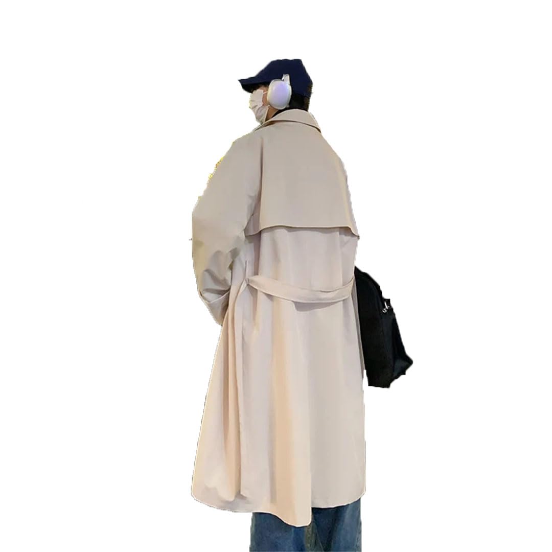 Uomo Lungo Trench Bottoni Solido Manica Lunga Soprabito Con Tasche Cappotto Casual Giacche