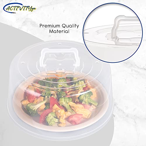 Large Microwave Cover For Food - Splatter Guard Lid - Cake Stand Cover - Size 11.5 In X 5 In Tall - Easy Grip Handle With Steam Vented Holes - Bpa Free & Dishwasher Safe | Clear Plastic #TOP6