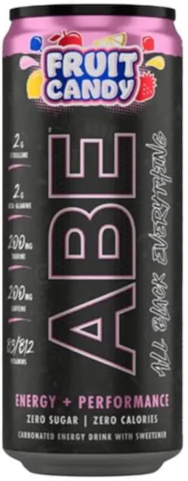 Applied Nutrition ABE All Black Everything Sugar Free Energy and Performance Drink 330 ml, Fruit Candy, United Kingdom