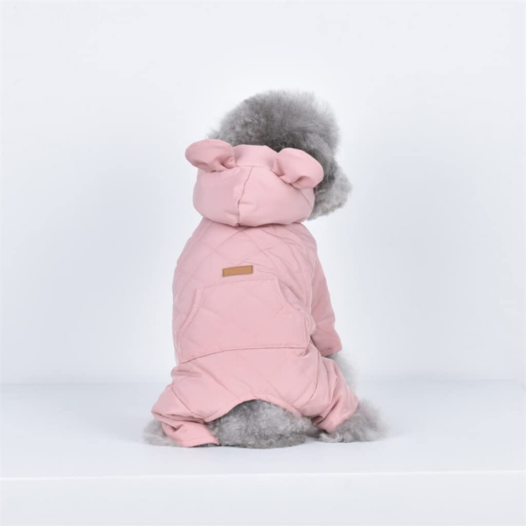 Odzież Kombinezon dla Psa Zimowy Ciepły Zwierzę Cztery Legged Bluzy Odzież dla małych średnich psów Zwierzęta Chihuahua Francuski Buldog Odzież (Pink L Code)