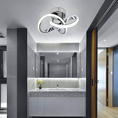 Caneoe CL-MHLS-C-US Hallway Light Acrylic Modern Led Ceiling Light Fixtures Cool White 6000K Close To Ceiling Lights For Bedroom Bathroom Kitchen Balcony Corridor Stair Aisle Lamp Curved Creative Design Ceiling Lamp thumb #5